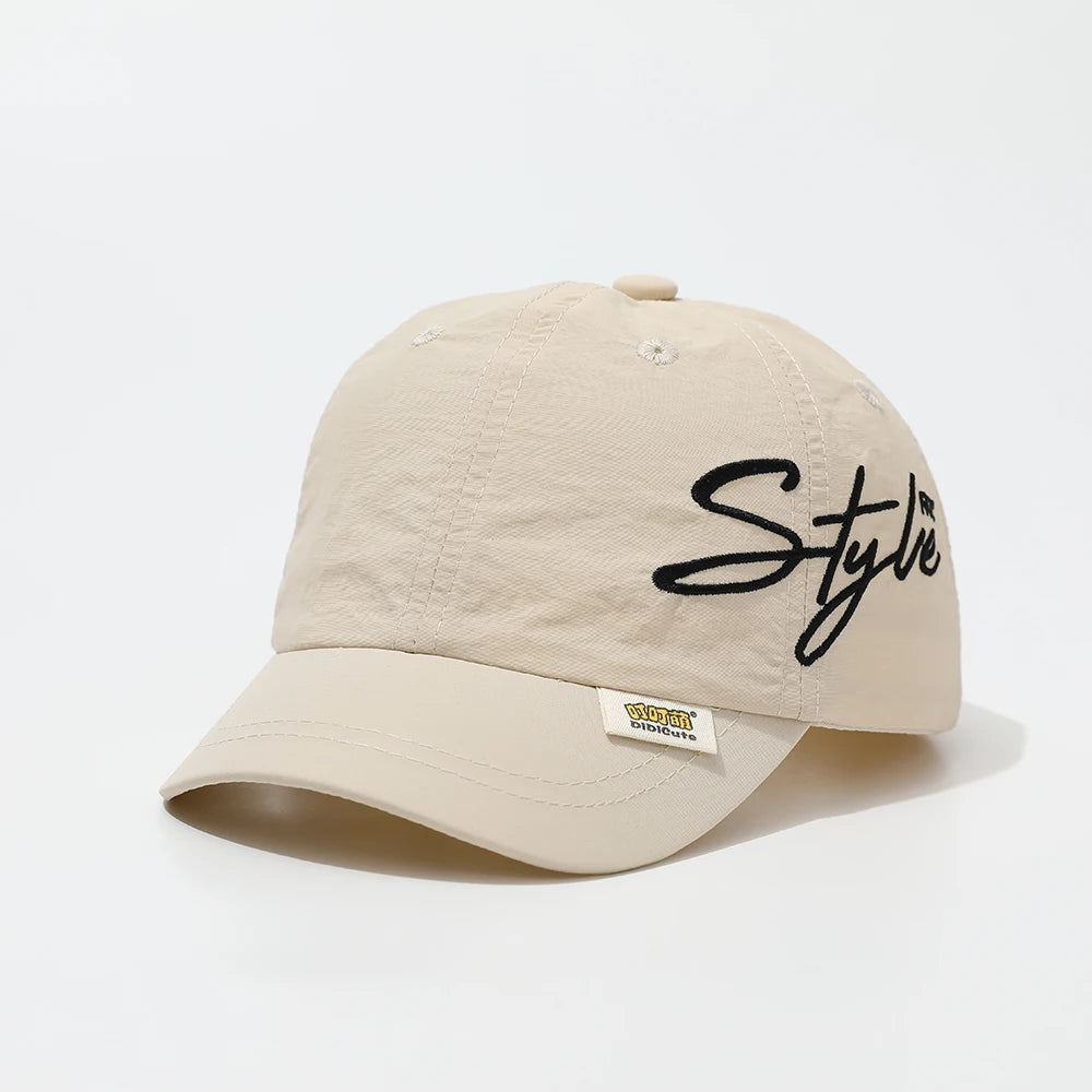 Children's Summer Lightweight Side Written Embroidery Style Quick Drying Baseball Cap Suitable For Outdoor
