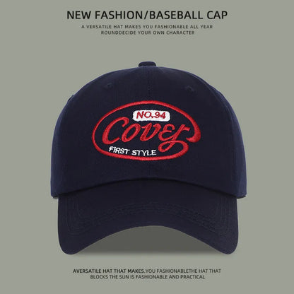 Retro Washed Cotton Embroidered Baseball Cap for Women Men