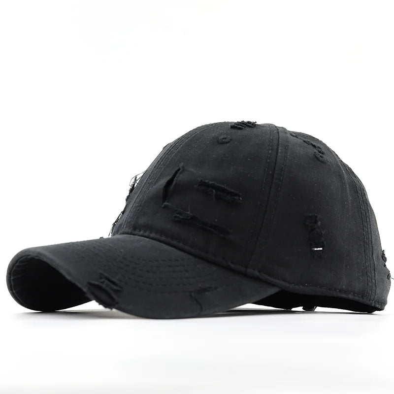 Washed Hole Baseball Cap New Spring Solid Sunhat Men Women