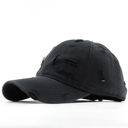 Washed Hole Baseball Cap New Spring Solid Sunhat Men Women