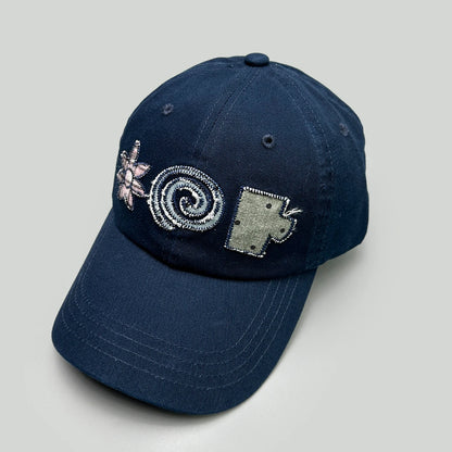 Niche Korean Floral Letter Embroidery Baseball Hats Men Women