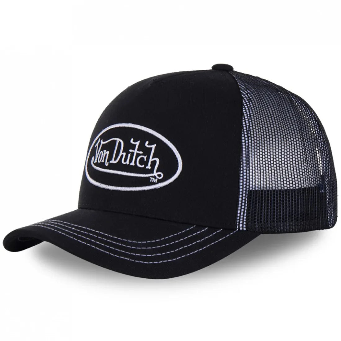 Von Dutch Letter Embroidered Mesh Baseball Hat