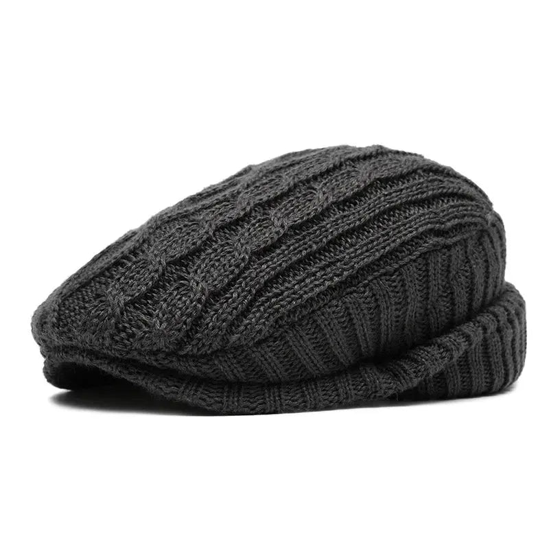 Cotton Solid Warm Newsboy Caps Flat Peaked Cap