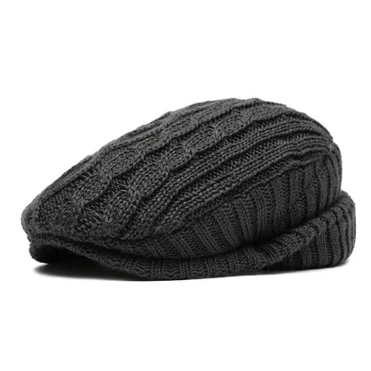 Cotton Solid Warm Newsboy Caps Flat Peaked Cap