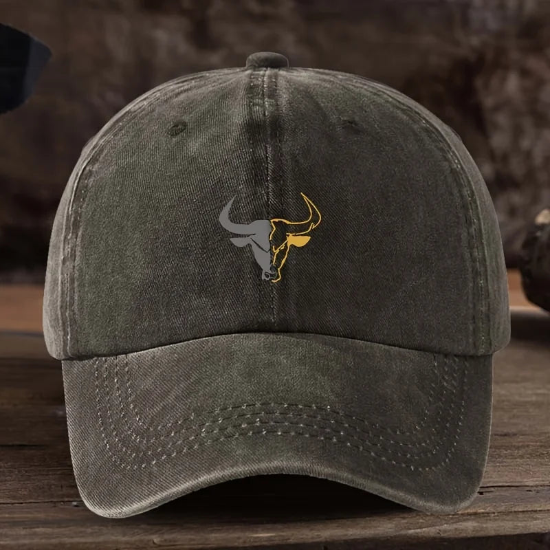 Fashionable Bull Head Printed Baseball Hat Multi functional Outdoor Leisure Fishing Hat