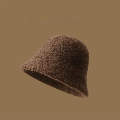 Casual Wool Bucket Hat Thickened Windproof Fisherman Hats