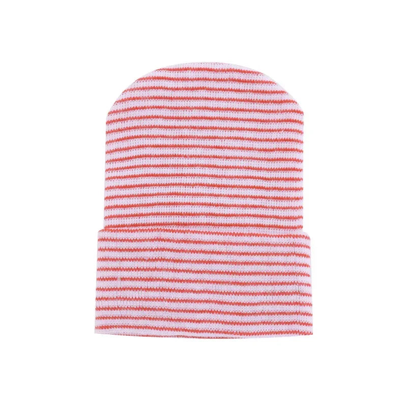 Cute Newborn Baby Hat Infant Girl Boy Comfy Striped Hospital Cap