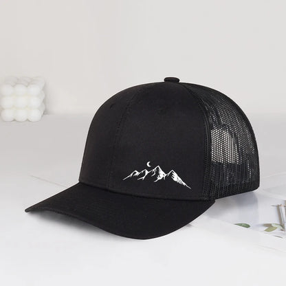 Moon Mountain Print Baseball Cap