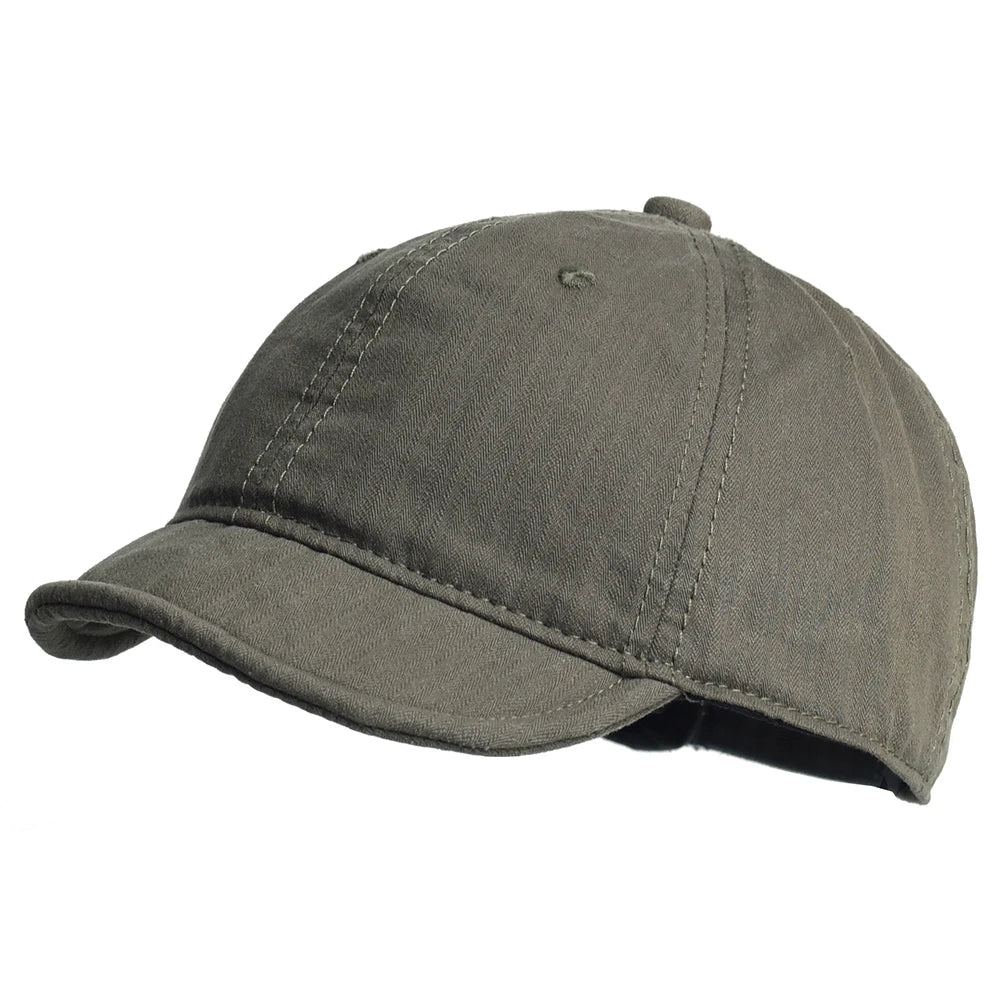 Vintage Short Brim Cotton Baseball Cap Men Women Dad Hat