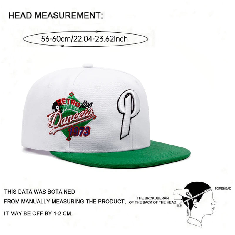Personalized Flat brimmed Hat Side 1973 Letter P Embroidered Street HipHop Hat