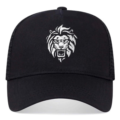 Unisex Lion Head Embroidery Baseball Net Caps