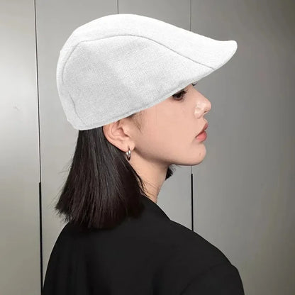 Breathable Linen Cotton Beret Hat Fashion Lightweight Beret Caps