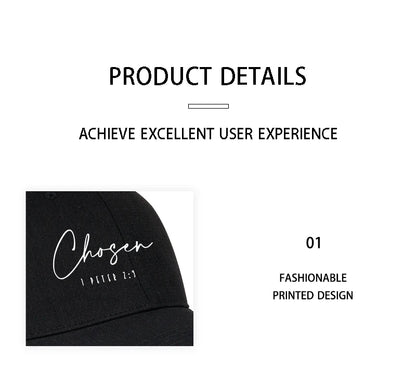 Fashion Chosen  Printed Soft Peak Baseball Cap Adjustable Curved Peak Dad Cap Perfect Camping and Hiking