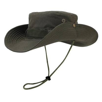 Solid Drawstring Women Bucket Hats Men Cap