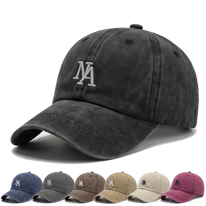 Washed Embroidered Letter Cap Retro Face Small Soft Top Baseball Cap Spring And Autumn Travel Sun Protection Hat