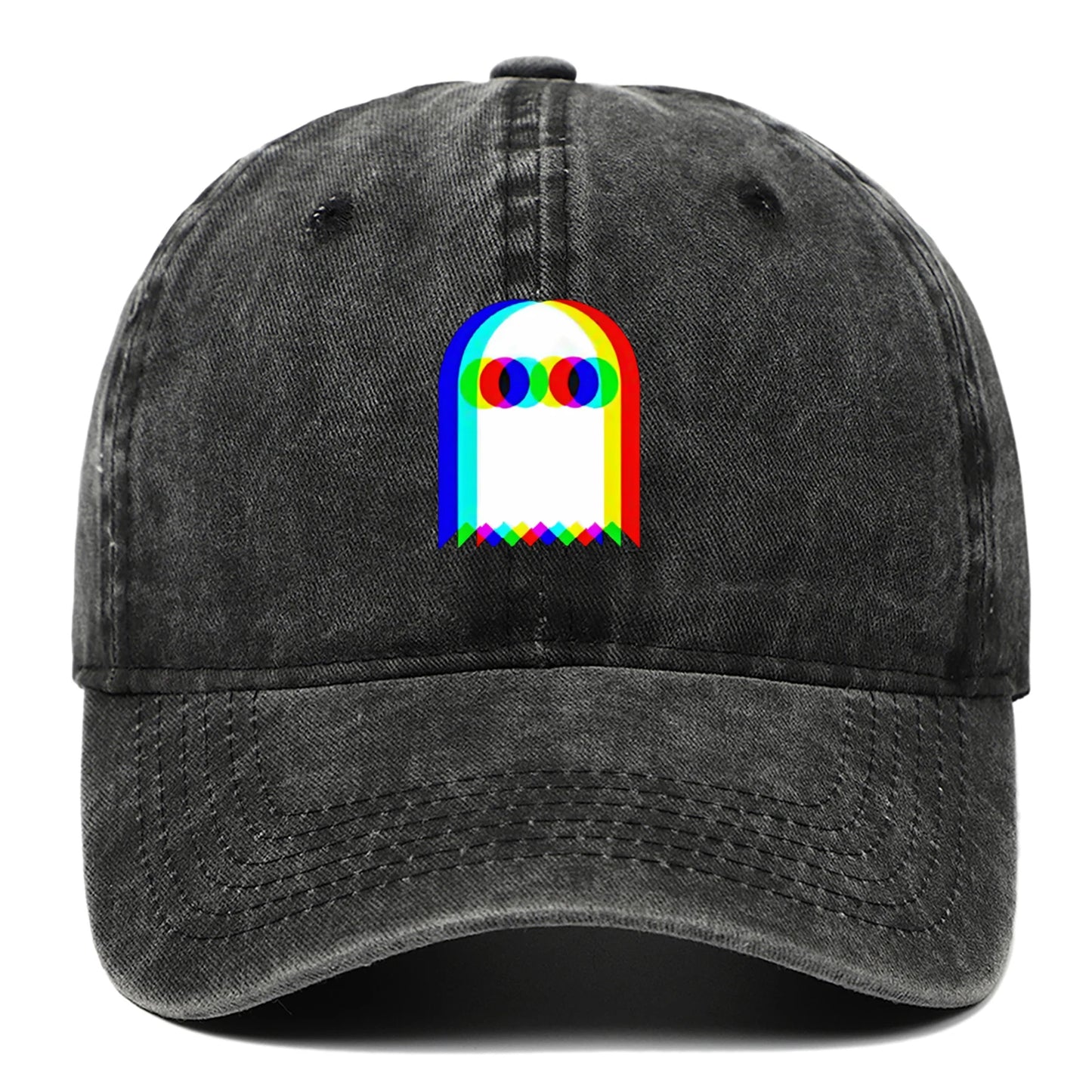 Colorful Ghost Print Baseball Cap Suitable for Daily Dressing Up and Halloween Parties