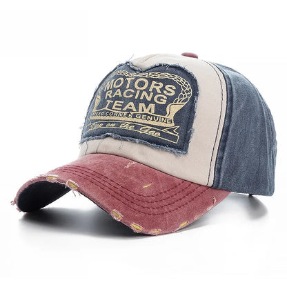 Washed Cotton Damage Baseball Cap Motor For Men Women