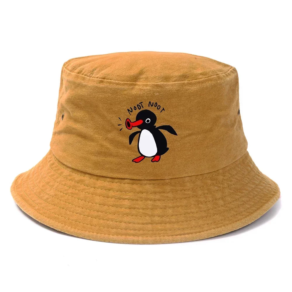 Summer Penguin Bucket Hat Reversible Bob Men Women Cotton