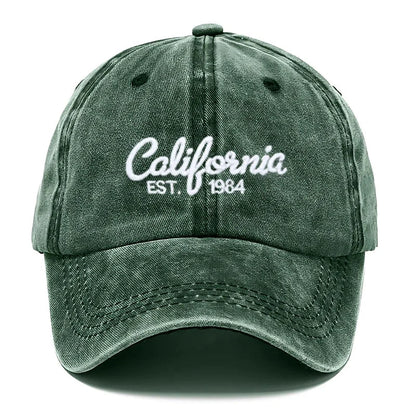 Cotton Baseball Cap California Embroidered Unisex Vintage