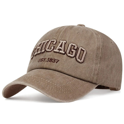 Letter Chicago Baseball Cap Men Women Spring Summer Cotton Unisex Baseball Cap