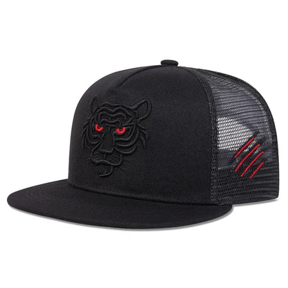 Unisex Tiger Embroidery Baseball Net Hats Spring Summer