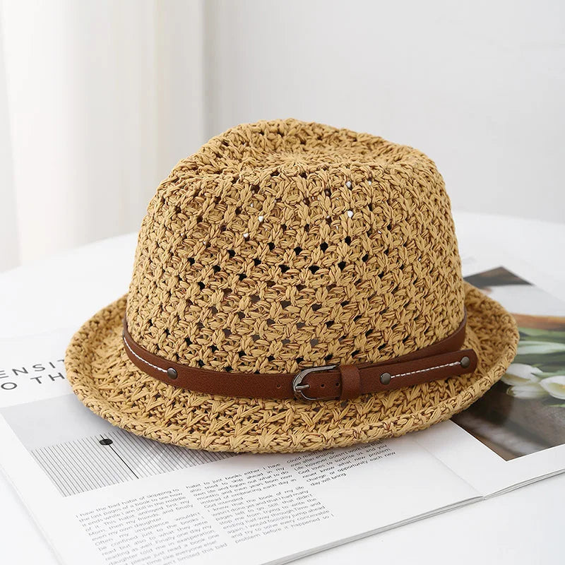 Unisex 90s Retro Bucket Hat Korean Belt Jazz Cap
