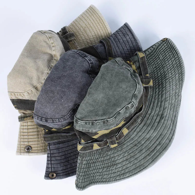 Outdoor Camo Bucket Hat Women Men Summer