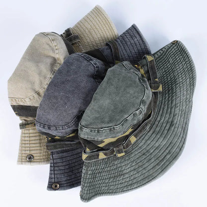 Outdoor Camo Bucket Hat Women Men Summer