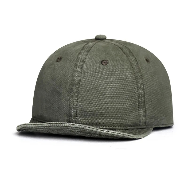 New Simple Washed Cotton Short Brim Baseball Cap