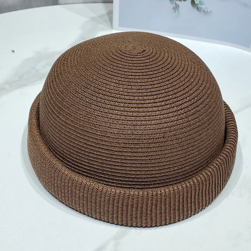 Japanese Simple Blade Roll Cap Beanies Landlord Hat