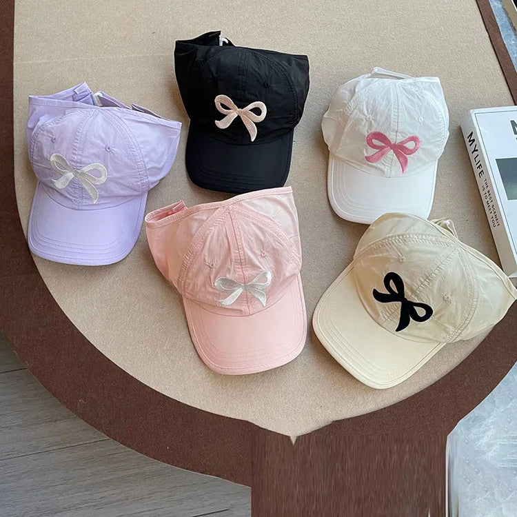 Kids Summer Hat Breathable Mesh Baseball Cap Adjustable Ponytail Sun Hat For Baby