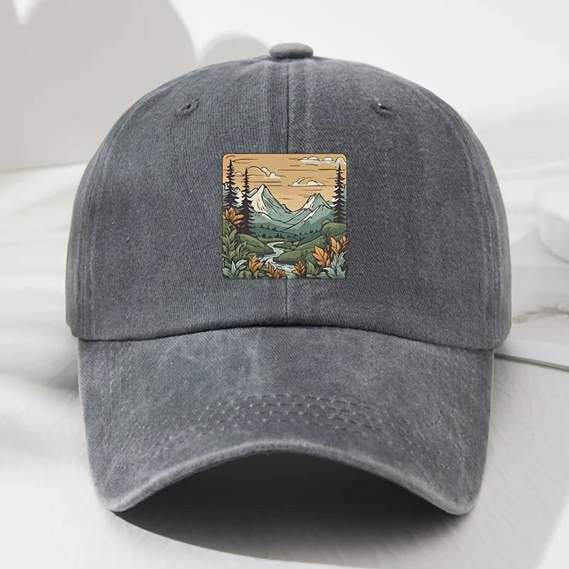 Baseball Cap, Landscape Print, Retro Men's and Women's