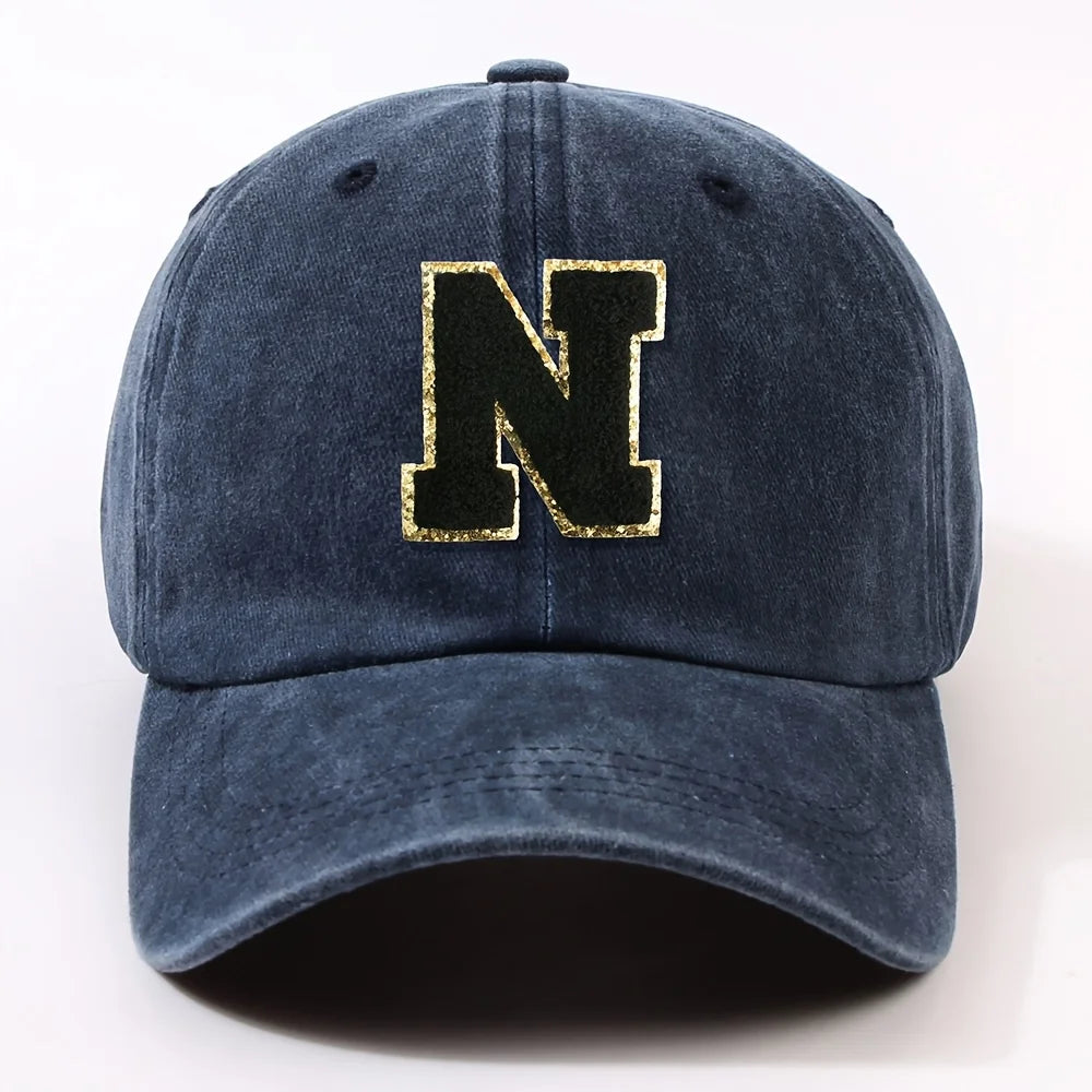 Fashionable 26 Letter Stick Label Hip-Hop Baseball Cap Hat for Men and Women