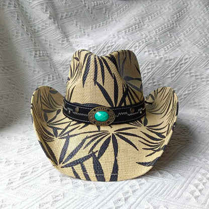 Woven Hard Summer Sapphire Accessories Neutral Cowboy Hat