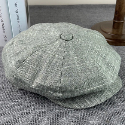 Summer Newsboy Caps Flax Breathable Gatsby Cap