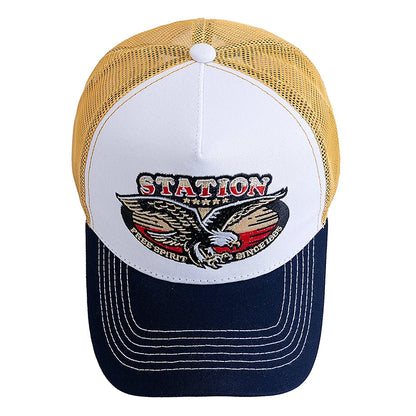 Unisex Summer Fishing Cap with Big Eagle Embroidery Men Women