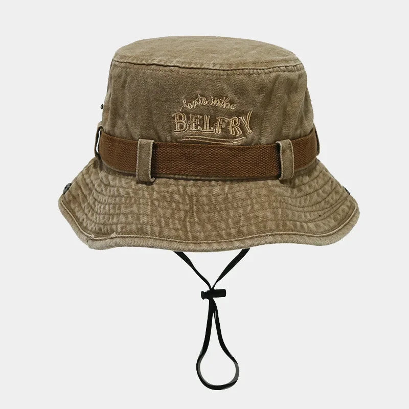 Cotton Letter Embroidery Bucket Hat Fisherman Hat