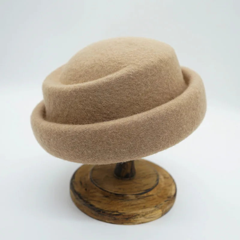 Japanese Retro White Black Brown Camel Wool Beret Women's Autumn And Winter