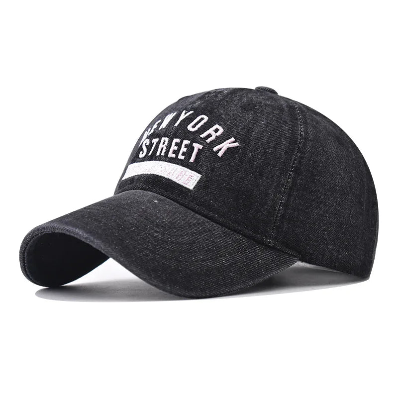 Washed Denim Unstructured Baseball Cap