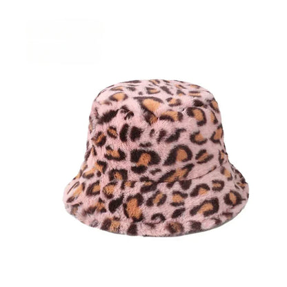 Winter Rabbit Plush Fisherman Hats Women Girl Bucket Hat