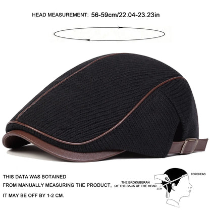 Men Autumn And Winter Warm Knitting Newsboy Caps