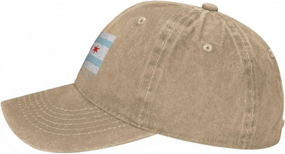 Chicago City Flag Baseball Cap Cotton Sun Protection Adjustable Adult Casual Trucker Hat