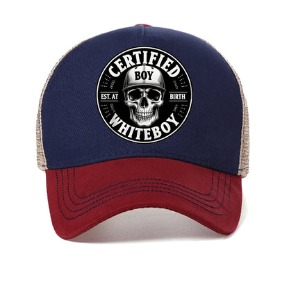 Certified Bold Skull Whiteboy Printed Baseball Cap Men Women Summer
