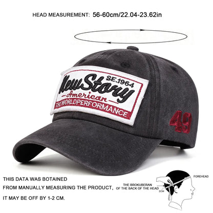 Embroidery Wash Baseball Caps Spring Autumn