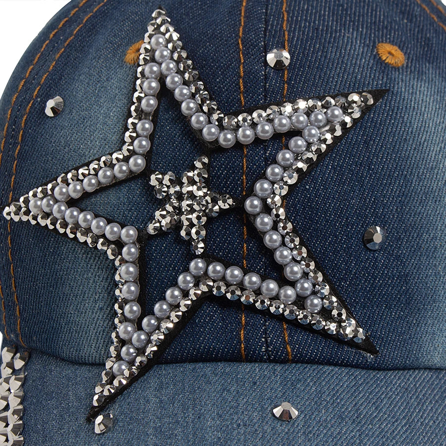Denim Cloth Baseball Cap Women Fashion Vintage Snapback