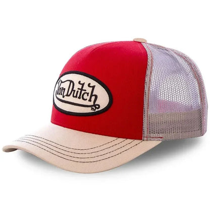 Von Dutch Letter Embroidered Mesh Baseball Hat