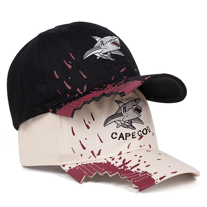 Gap Hip Hop Hat Shark Embroidery Fashion Street Skateboarding Hat Leisure Sports