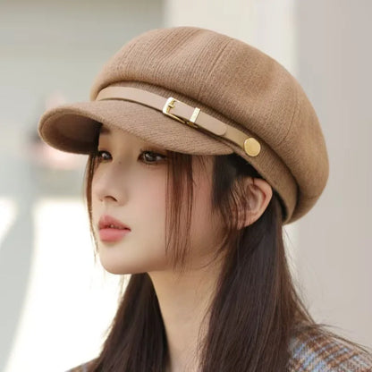 Women's Autumn And Winter Octagonal Beret Duck Tongue Painter Hat