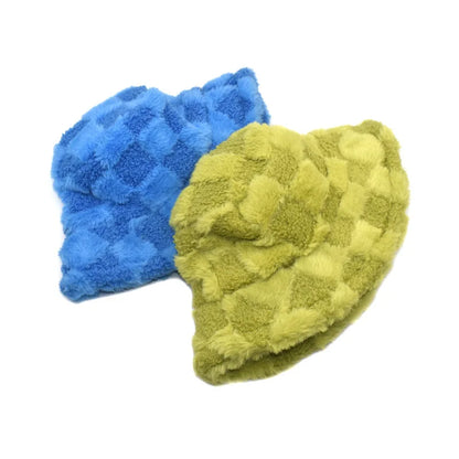 Chessboard Bucket Hat Autumn And Winter