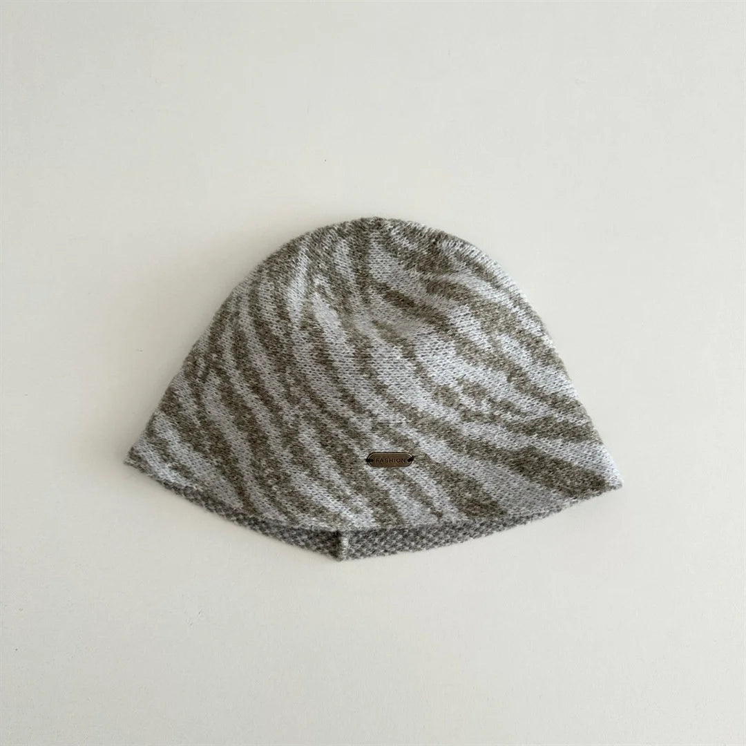 2026 Autumn Kids Fisherman Hat Stripe Knitted Hat